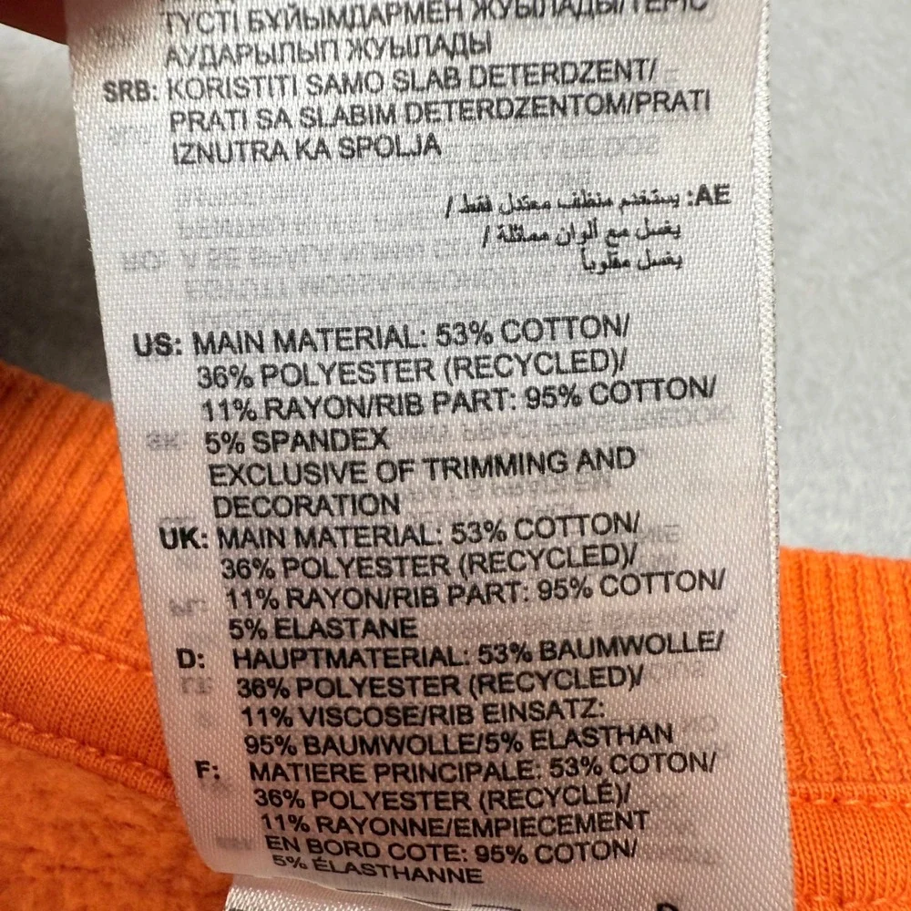 Adidas Crewneck‎ Sweatshirt Pullover Jumper Orange White Logo Mens 2XL